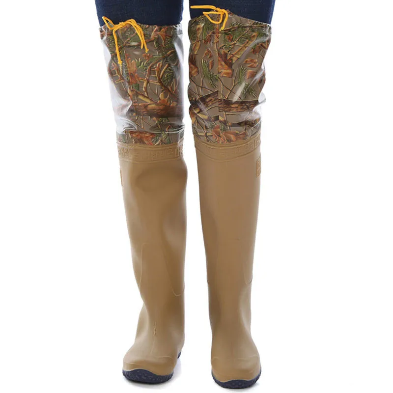 Camouflage Waders Fishing PVC Soft Sole Shoes Unisex Multi transplant rice seedlings Boots 60cm height