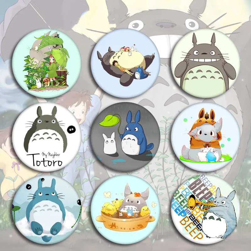 

Cute Cartoon Totoro Badges on a Backpack Japanese Anime Icons Pins Badge Decoration Brooches Metal Badges For Clothes Bag DIY