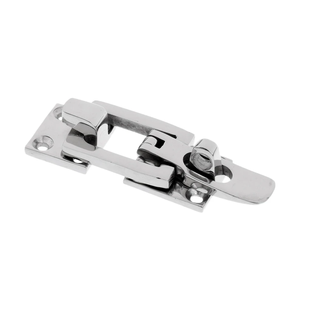 316 Stainless Steel Boat Door Latch Catch, Anti-Rattle Hold Down Clamp Lock, Marine Hardware, 2 3/4 inch 70mm - Silver
