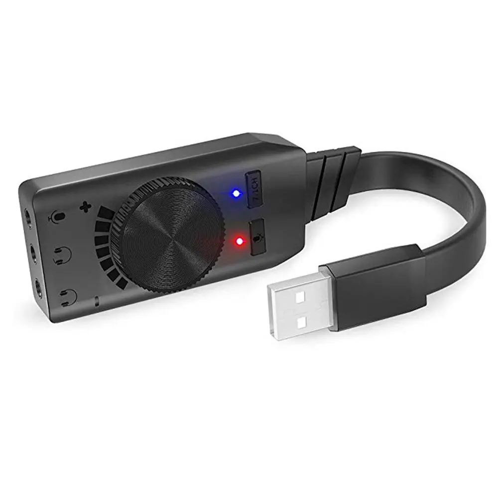 USB Виртуальный 7,1 канальный Звуковой адаптер конвертера карт Внешний USB аудио 3,5 мм стерео гарнитура для ПК настольный ноутбук саундкарта