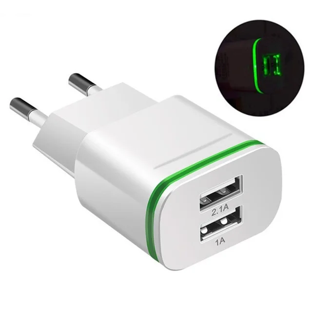 2USB быстро Зарядное устройство Tarvel адаптер+ Micro Зарядка через usb кабель для huawei Y6 Y7 Y9 Y5 Honor 10i 20i 8S 8A 8C 8X 9N 7A 7C - Тип штекера: White EU Plug