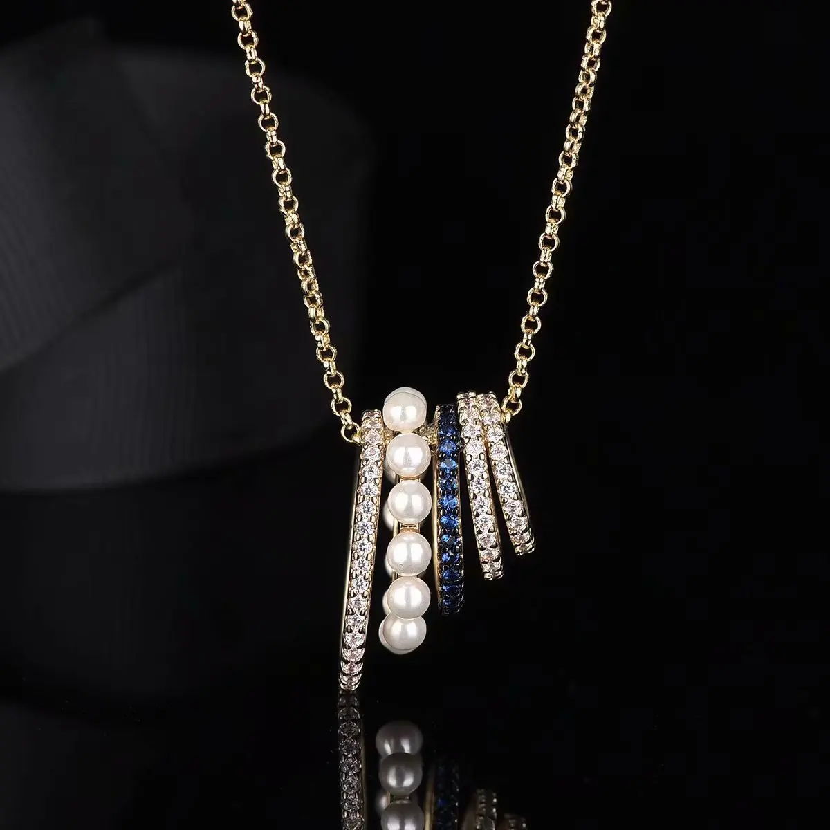 

New Multi Circle Necklace Pearl Zircon Clavicle Chain Simple Statement Pendant Necklace Boho Jewelry Collares De Moda 2019 Zk40