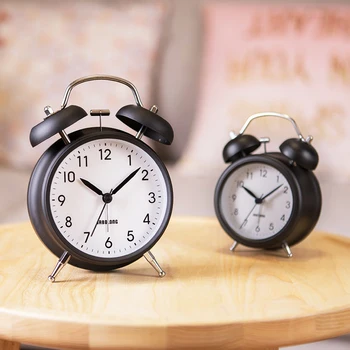 

Night Light Metal Small Luminous Alarm Clock Modern Table Alarm Clocks Digital Simple Alarm Clock Living Room Decoration OO50AC