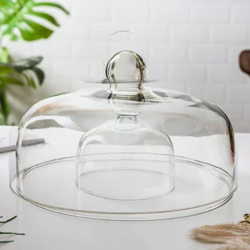 

1Pc Transparent Dust-proof Glass Cover Food Cake Cover Durable Food Protective Cover (Diameter 13CM, High 11CM, Foam Pack)
