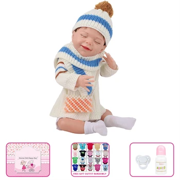 

19 Inch 50CM Newborn Princess All Silicone Reborn Baby Doll Birthday Gift Eyes Closed Soft Vinyl Girl Doll Toy