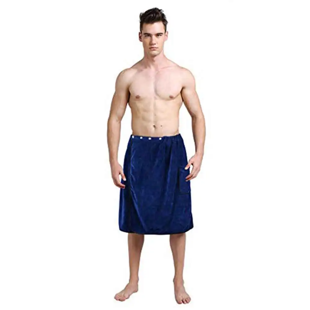 Sinland Microfiber Men's Spa WrapS Towel Bath Towels With Snap Closure For Adults 24inx63in 1 Pack Hot Sale
