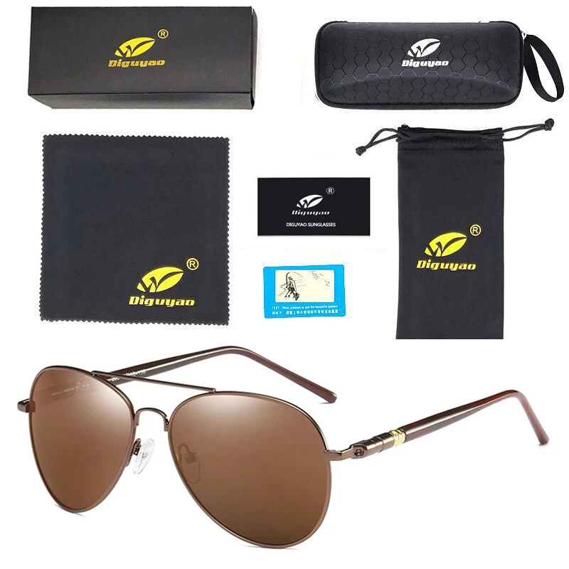 Дизайнерские мужские солнцезащитные очки, высокое качество, поляризационные очки хамелеон, женские очки, меняющие цвет, очки для вождения днем и ночью - Цвет линз: brown---brown