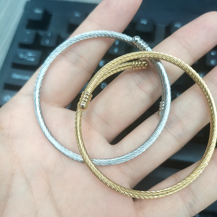 Stainless Steel Elasticity Bracelets Fit Original Beaded Bracelet For Women Girls Opening Bangle Washable,bracelet jewelry