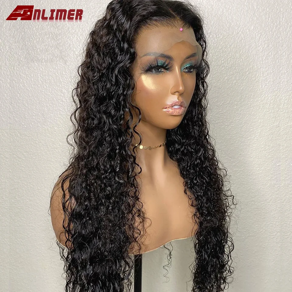 Anlimer Wet And Wavy T Part Lace Front Human Hair Wig Malaysian Remy