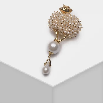 

Amorita boutique Lovely sheep design fashion pearl brooch