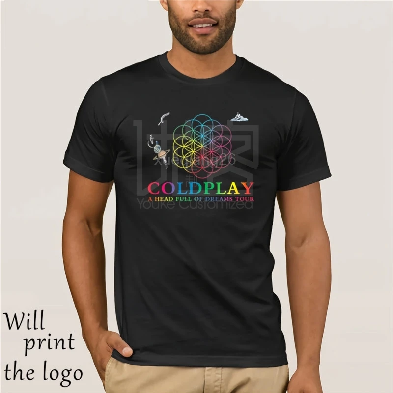 

Magliette da uomo Coldplay Una Testa Piena di Sogni Tour Heavy Metal Musica Rock Band Man O-Collo Manica Corta T Shirt Vendita