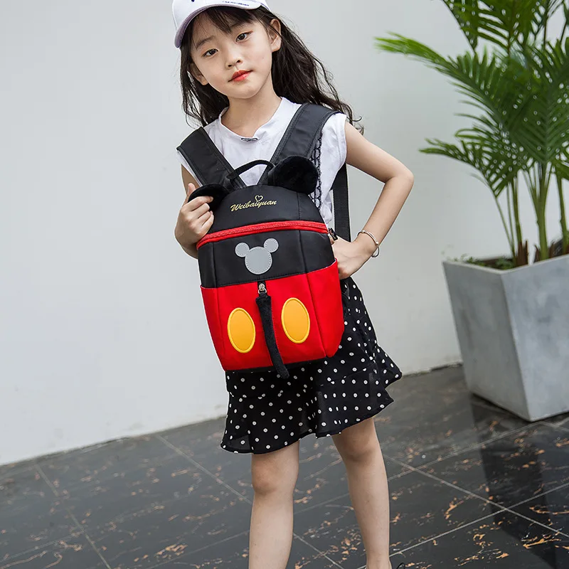  3-7 Yrs Kids Backpack Plush New Children's School Bag Kindergarten Boy Cute Baby Minnie Mickey Cart - 4000093892880
