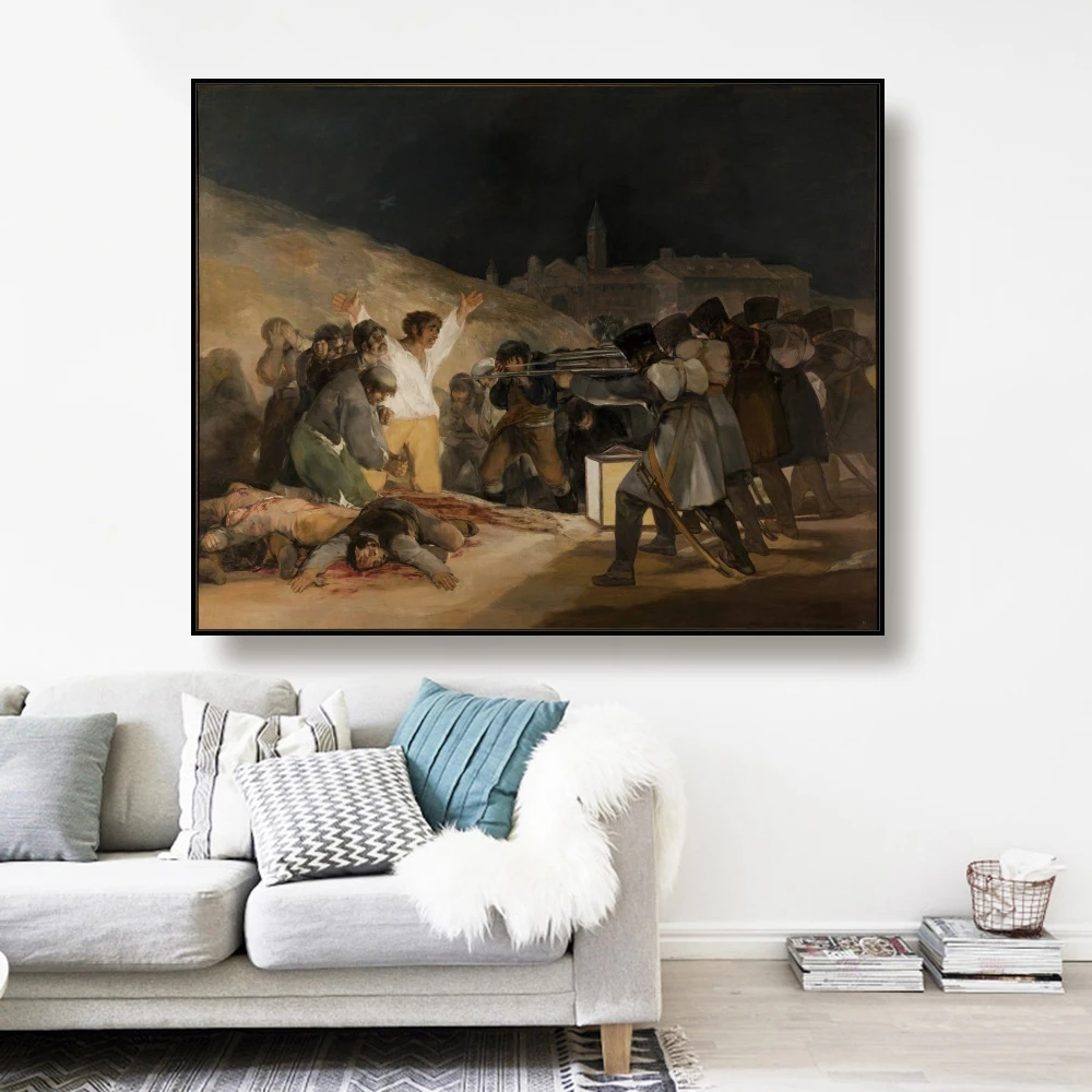 Canvas Art Oil Painting《Execution Of The Defenders Madrid》Goya World Faomus Poster Picture Wall Decor Modern Home Decoration | Дом и сад