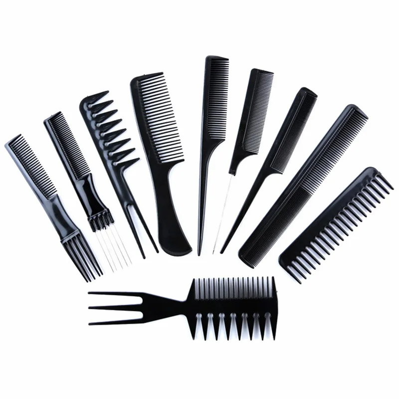 

10 Pieces Hairdressing Comb Anti-static Massage Comb Straight Hair Tangle Teezer Environmentally Friendly Plastic Jian Fa Shu Wh