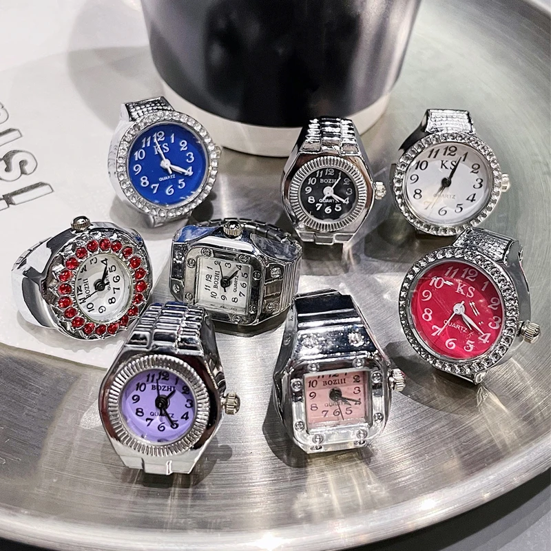 Vintage Punk Elastic Stretchy Quartz Watch Rings for Women Man Hip Hop Cool Finger Couple Fashion Jewelry | Украшения и