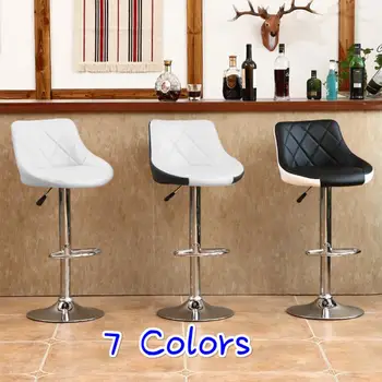 

2pcs/set Modern Europe Stylish Bar Chairs With Soft PU Leather Adjustable Kitchen Chairs With Footrest BarStools Funiture HWC