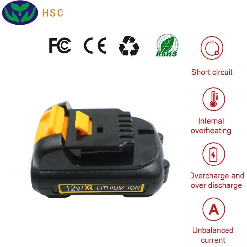 1.5Ah 18650 Батарейный блок DEW12B литий ионный аккумулятор 12V Замена для Дева литиевая