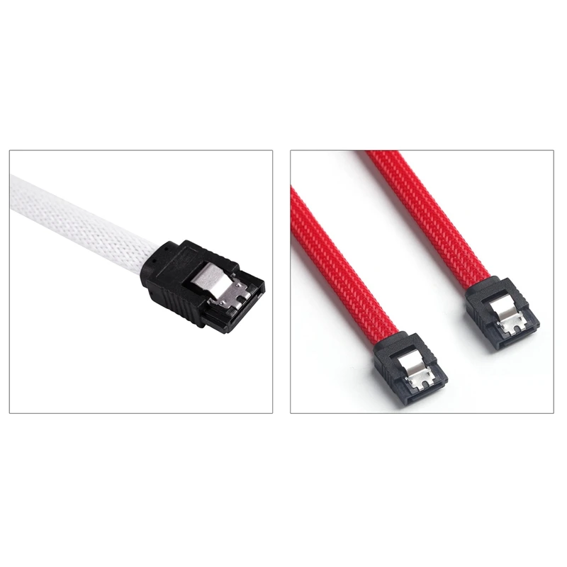 2 шт 50 см SATA 3,0 III SATA3 7 pin кабель для передачи данных 6 ГБ/сек. SSD Кабели HDD жесткий диск шнур для передачи данных с нейлоновыми рукавами премиум версия(белый и R