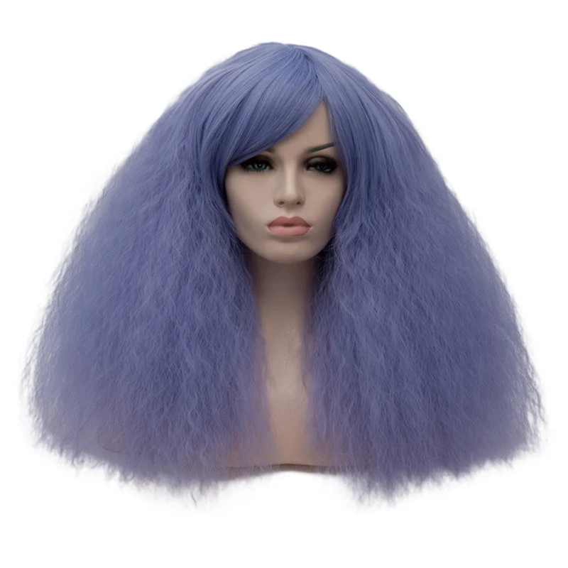 Synthetic Afro Wig for Women African Dark Brown Black Red Green Color Short Wig Cosplay Hair