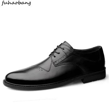 

office man dress shoes formal Basic genuine leather Comfortable High Quality elegant luxury shoes men fashion Lace-Up male shoes
