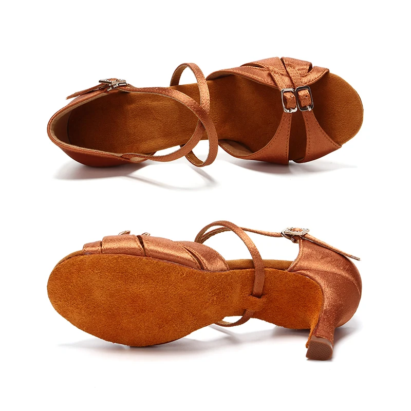 Dance Shoes DKZSYIM Latin Dance Shoes Women Ballroom Pole Dance Shoes Salsa Modern Tango High Heel Latin Adjustable For Girls Ladies