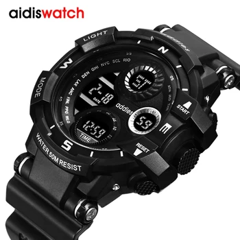 

ADDIES Sports Men's Watches Luxury LED Digital Military Quartz Watch Men Waterproof G Style Wristwatches relogio masculino Clock