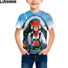 LIASOSO Camiseta con estampado 3D de Macross para hombre y mujer, camisa Harajuku de ciencia ficción Mecha Fighter, Hip Hop, moda diaria, Tops de gran tamaño