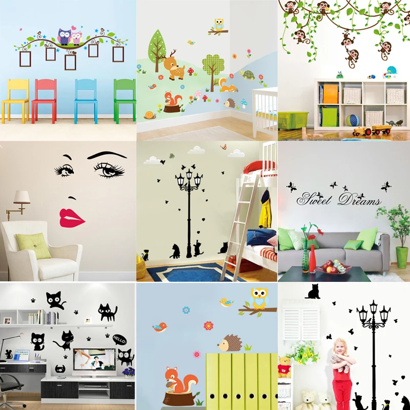 

Multi-styled Wall Sticker Fashion DIY Wall Art Decal Decoration for Sitting Room Bedroom Wall Sticker Funny Wallpaper Wall Mural