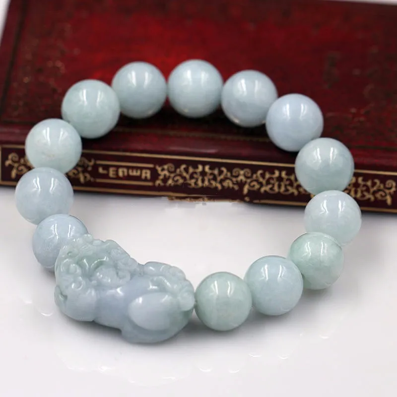 

100% natural green jade bracelet brave lucky Pixiu Bracelet