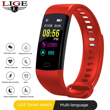 

LIGE Smart Band Blood Pressure Fitness Tracker Smart Watch Heart Rate Fitness Bracelet Waterproof Smart bracelet For Men Women