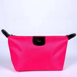 Colorful Waterproof Travel Cosmetic Bag for Women - Mini Cute Toiletry and Makeup Tote (Pink)