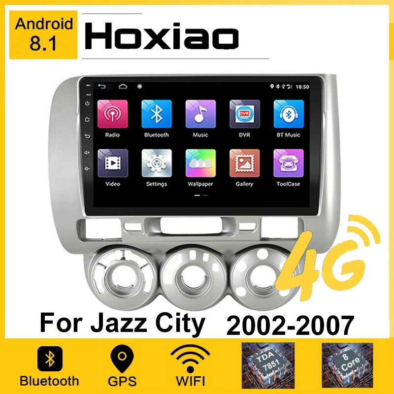 Автомагнитола для HONDA JAZZ City 2002 2003 2004 2005 2006 2007 2Din Android 4G мультимедийный видеоплеер AM