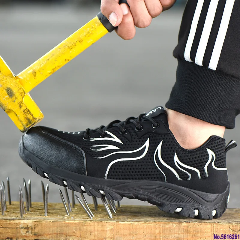 

Breathable Safety Shoes Men's Work Boots New Design Reflective Ultra-light Soft Bottom Men and Women Shoes Big Size 48