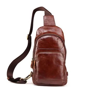 

Men Leather First layer Cowhide Messenger Shoulder Bag Cross Body Casual fashion Travel Sling Chest Pack