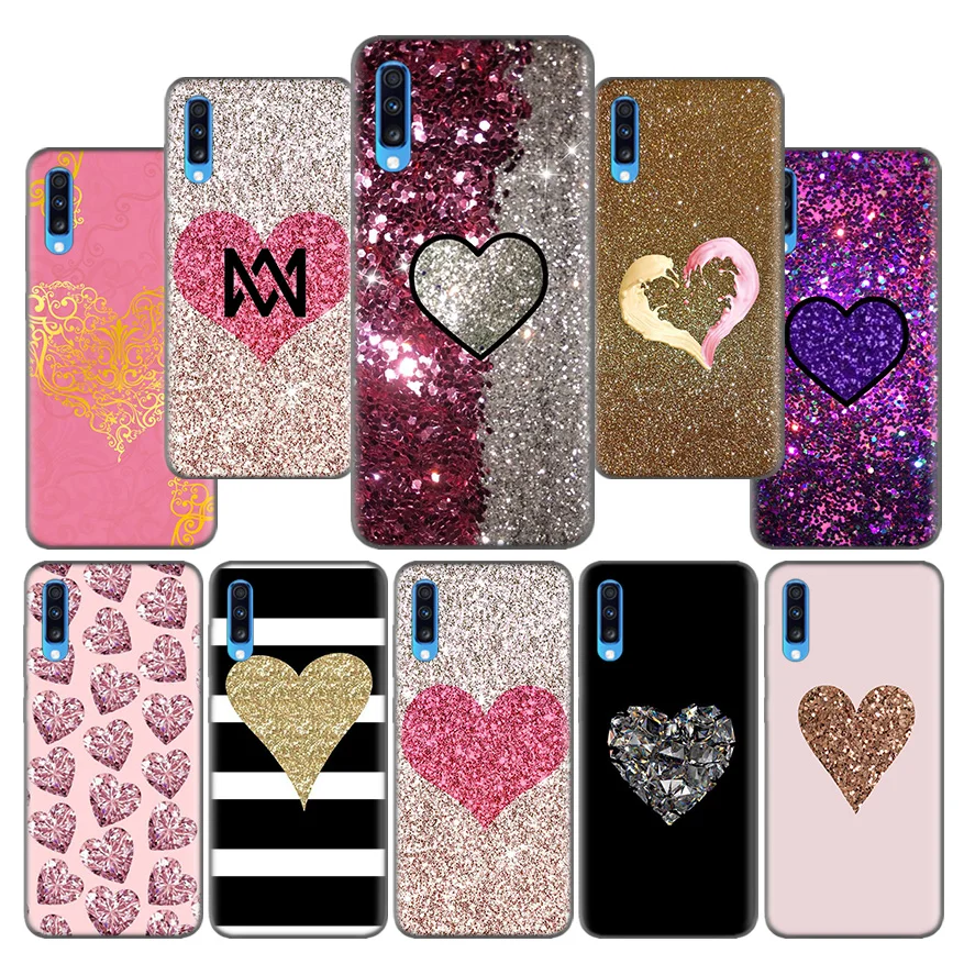 

Sequins Heart Shape Pattern Silicone Soft TPU Case Capa Coque for Samsung Galaxy J8 J6 J6Plus J4 J4Plus 2018 Samsung Note10 Pro