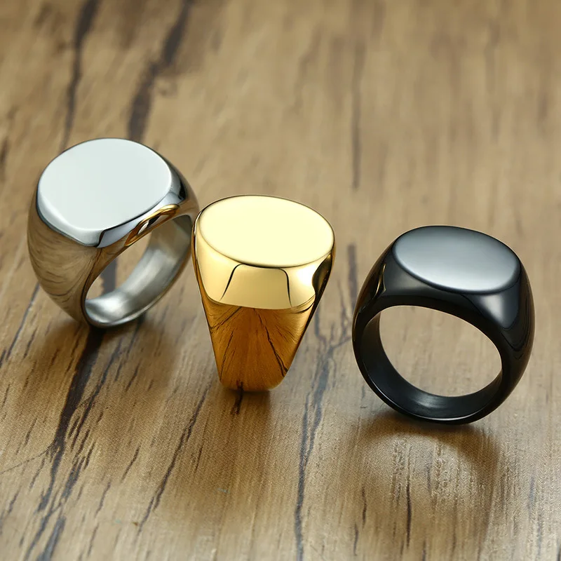 De moda de oro negro de plata de acero inoxidable de Color anillos para niño amistad anillo de hombre bisutería para anillo accesorio hombre venta al por mayor