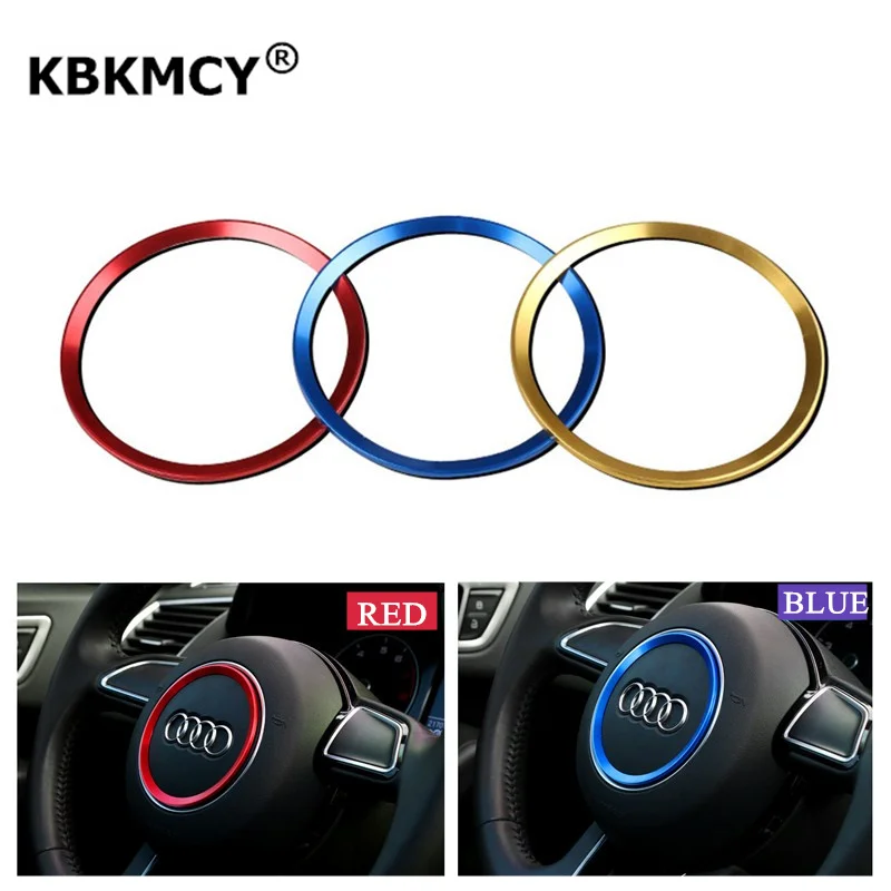 

Car accessories Aluminum alloy Steering Wheel Ring Stickers for Audi a3 a4L Q3 Q5 a5 a6L Decal Auto Interior Stickers on Car
