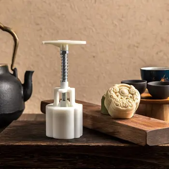 

75g Mooncake Barrel Mold with Stamp Hand Press Moon Cake Pastry Mould DIY Bakeware