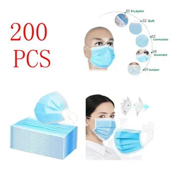

200 PCS per pack -3 Layers Disposable Mask,Dustproof Face Mask, Protective Mask fast shipping by DHL,Fedex,TNT or UPS