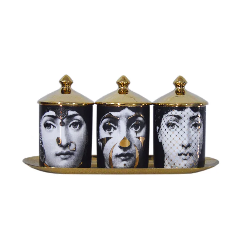 Позолоченный Подсвечник Fornasetti керамический Золотой подсвечник декоративный кувшин Lina лицо украшение для хранения баночки для домашнего рабочего стола украшение