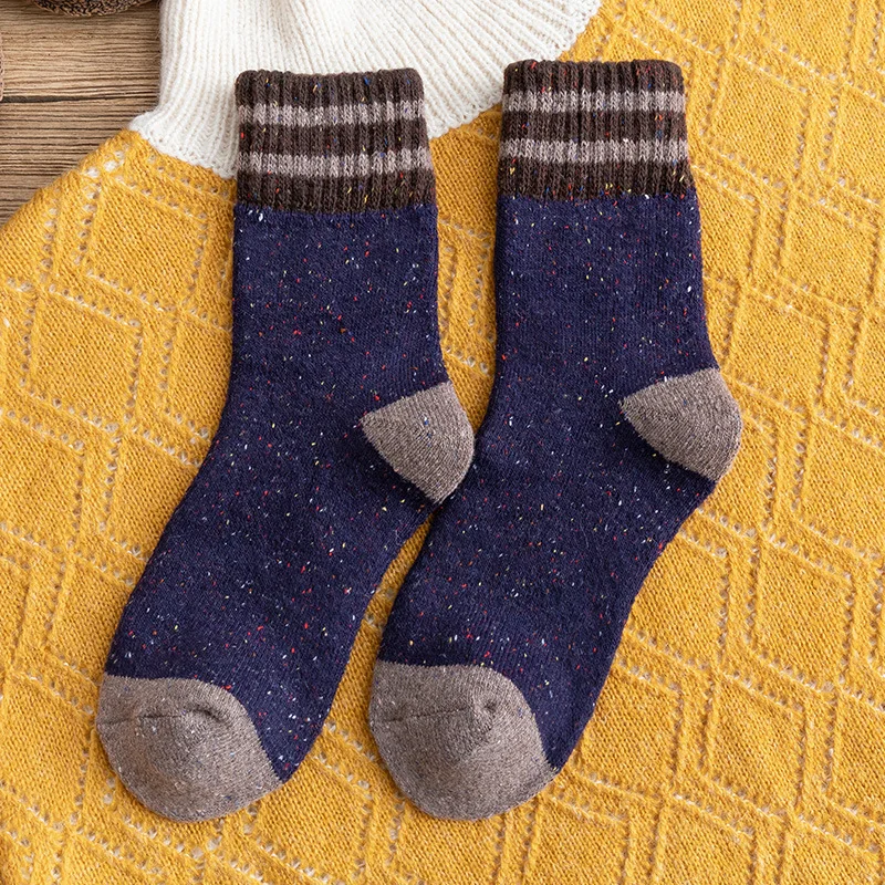Бренд GREENYU, новая модель, хлопковые Лоскутные утолщенные женские носки, зимние теплые дышащие хлопковые носки, впитывающие пот носки для женщин - Цвет: SCK002-3B