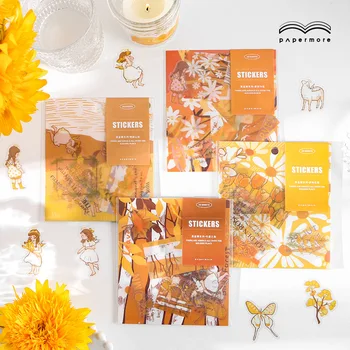 

20 Pcs Golden Village Series Butterfly Plant Flower PET Stickers Package DIY Diary Journal Decoration Sticker Album Scrapbooking