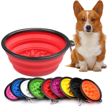 

Collapsible Outdoor Travel Pet Silica Gel Bowl Portable Dog Cat Food Container Puppy Kitten Feeder Dish