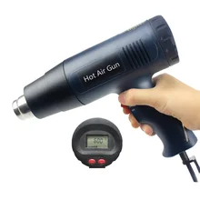 Heat Hot Air Gun Digital Display Industrial Grade Hair Dryer Sticking Automobile Film Tool 220V EU Plug