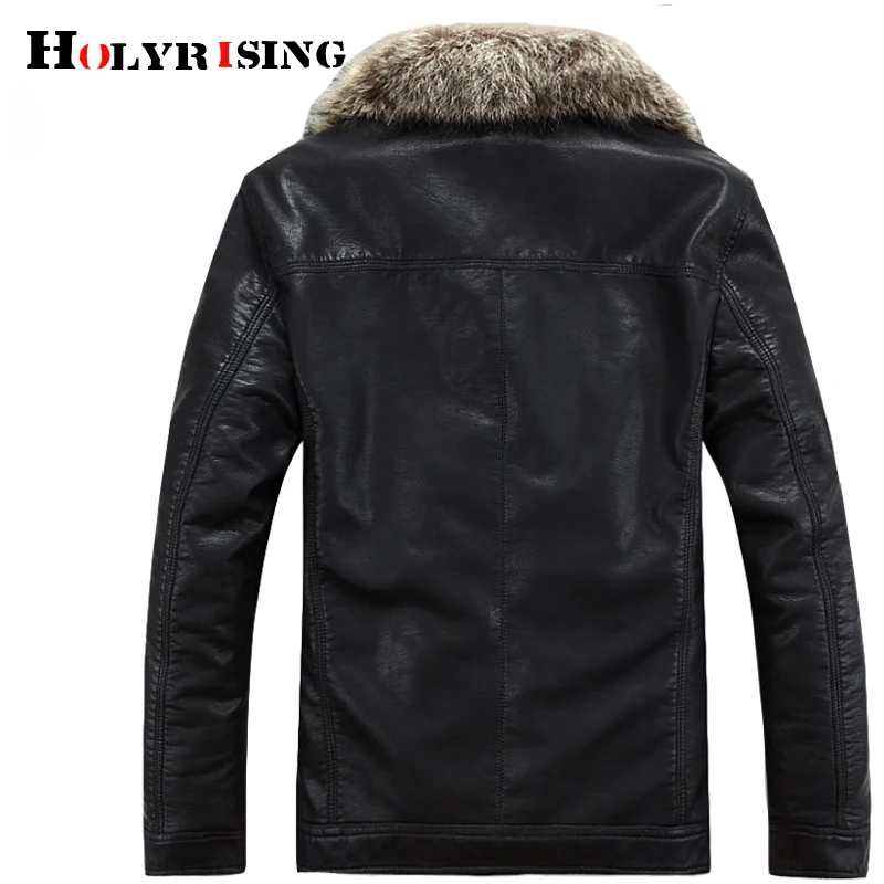Holyrising,, мех енота, модная мужская зимняя кожаная куртка, Мужская одежда, теплое пальто, шуба, мужская, подходит для России-20 градусов