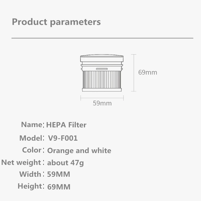 HEPA фильтр для Xiaomi Dreame V9 бытовой беспроводной ручной пылесос запчасти Пылезащитный фильтр сменные фильтры