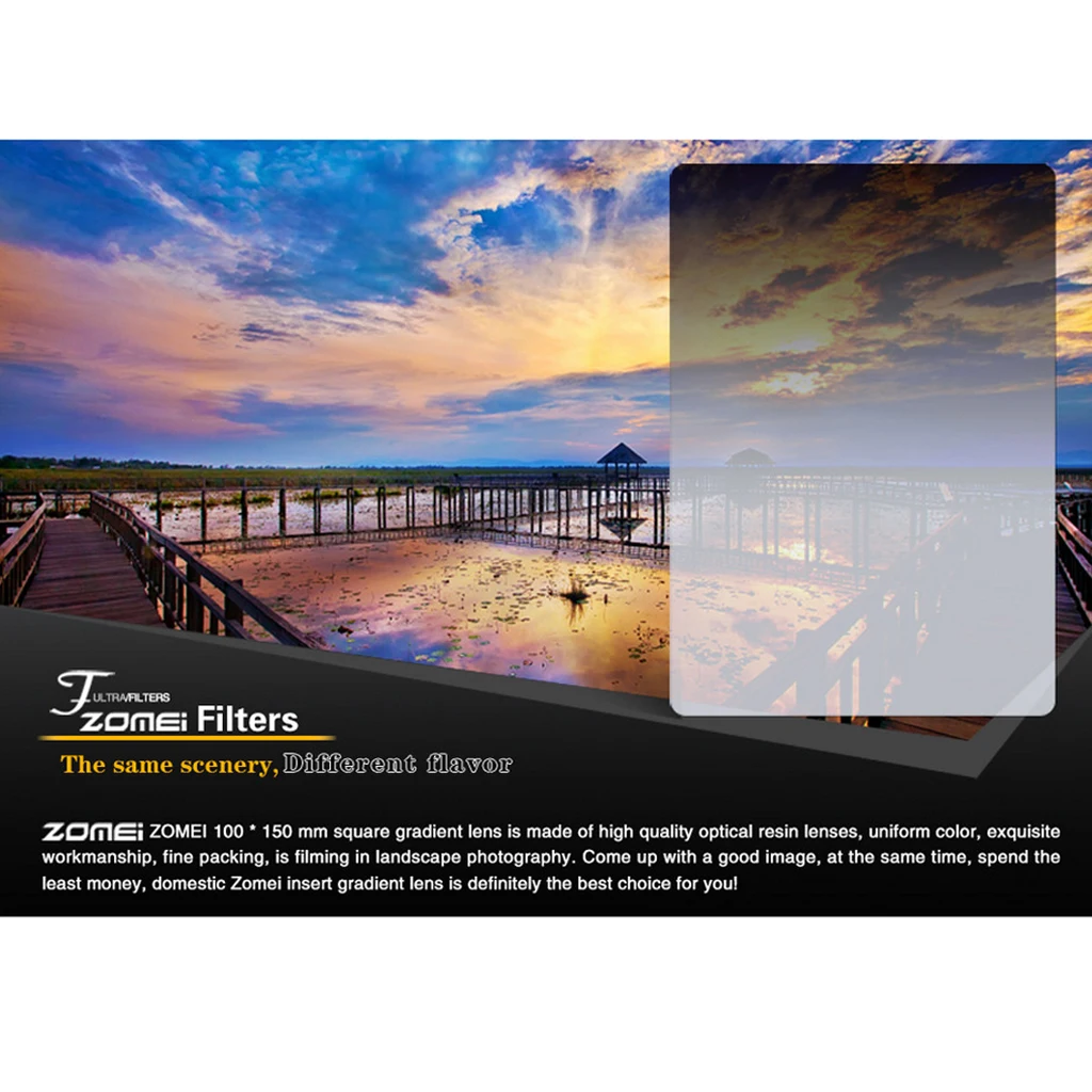 ZOMEi 150*100mm square Lens filter set kit ND Neutral Density ND2 ND4 ND8 ND16 Camera filter holder & adapter ring for Cokin Z