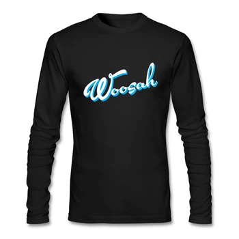 

Retro Looking Top Quality Men's T-shirts WOOSAH Cotton Round Collar Long Sleeve Autumn Top For Male Father's Day Gifts