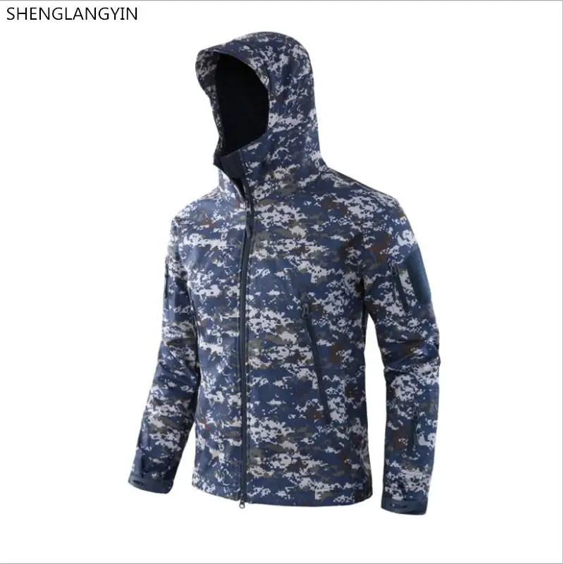 SHENGLANGYIN брендовая уличная Мужская Военная камуфляжная флисовая куртка армейская тактическая одежда Мультикам мужские камуфляжные ветровки - Цвет: A102