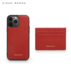 Hiram Beron Personalized Card Holder Leather and Cell Phone Cover for Iphone 13 12 11 Pro Max Gift for Her